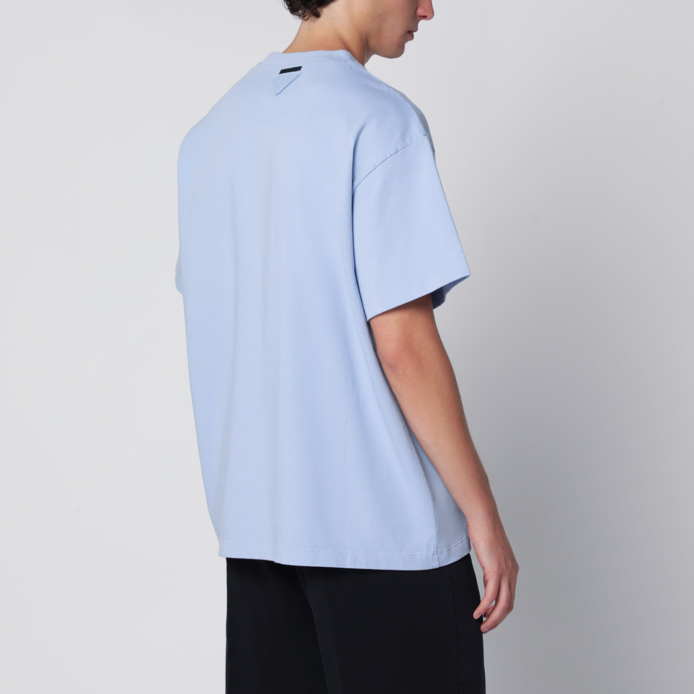 Prada Sky Blue Cotton T-Shirt | TheDoubleF