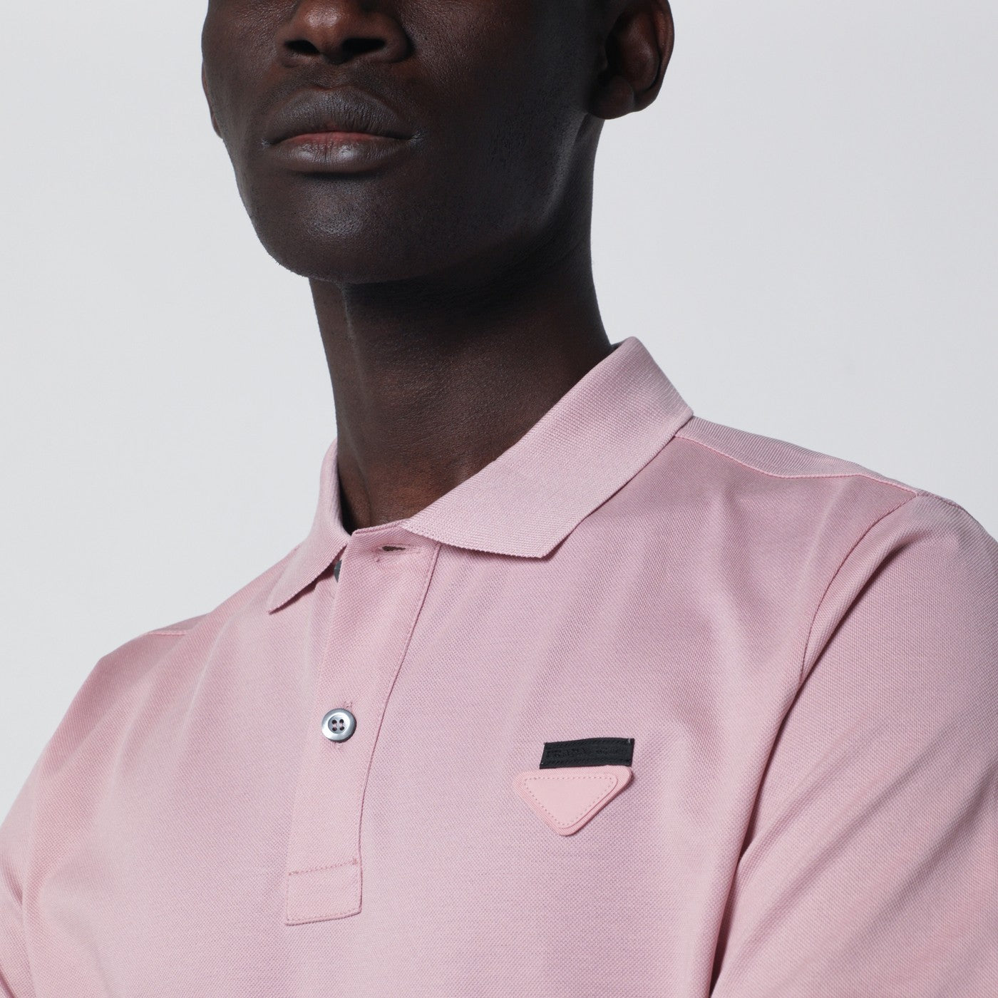 Polo rosa in piquet di cotone