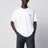 T-shirt boxy à col rond en coton blanc