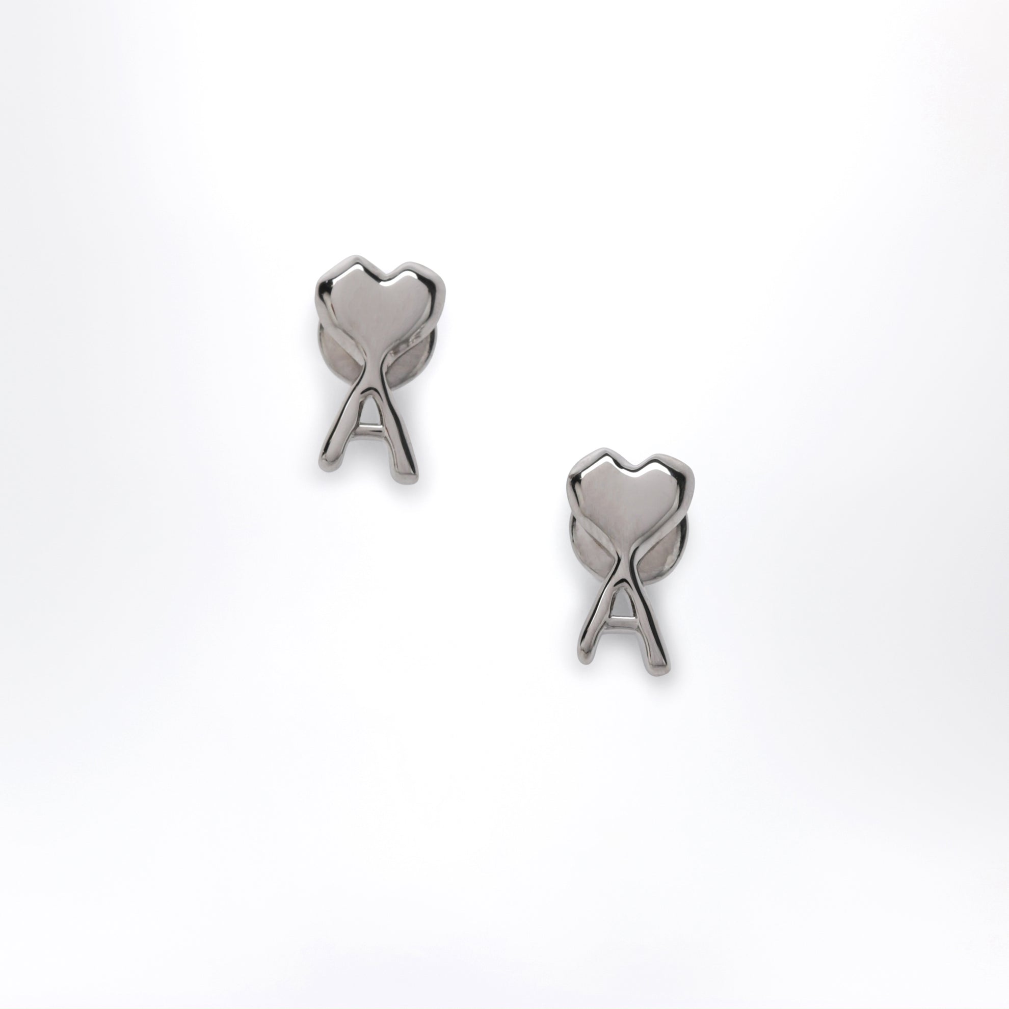 Orecchini Ami de Coeur in ottone martellato argento