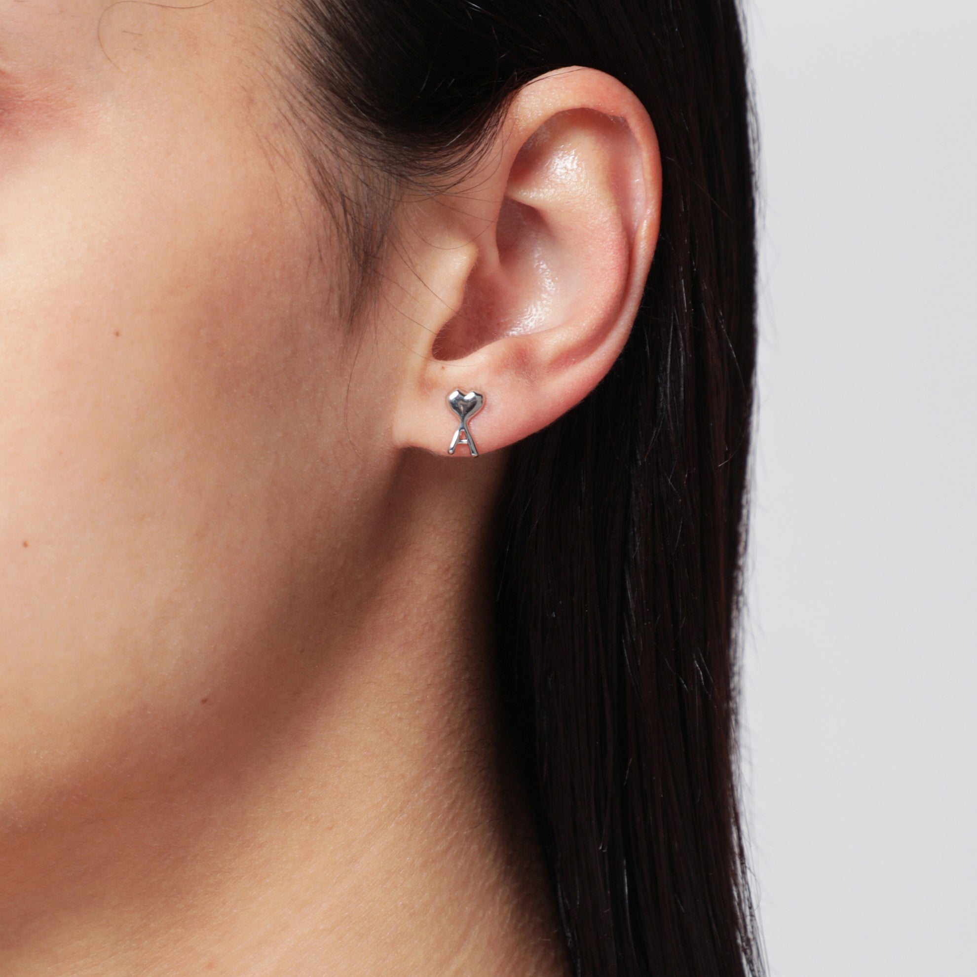 Orecchini Ami de Coeur in ottone martellato argento