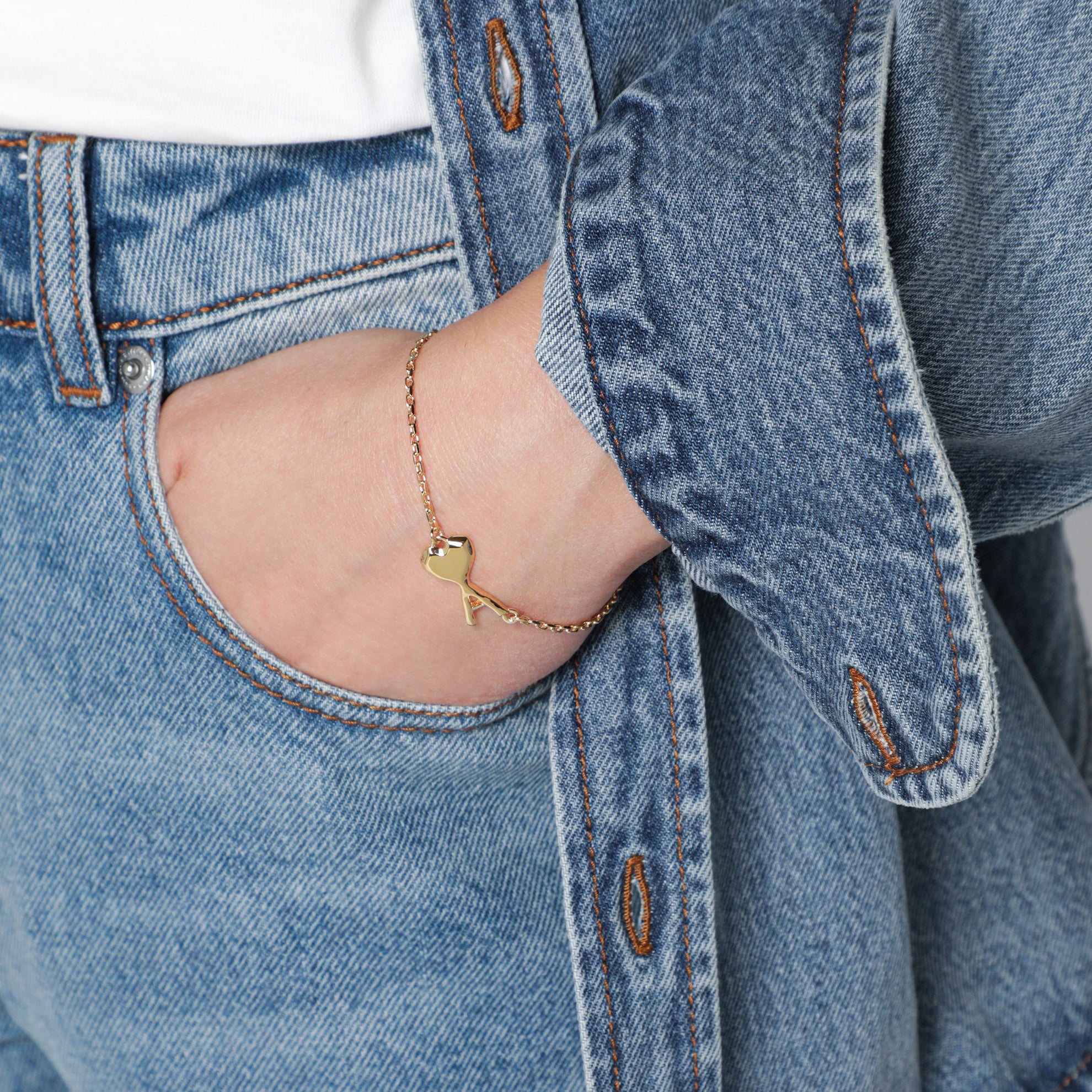 Bracelet Ami de Coeur en laiton avec finition dorée