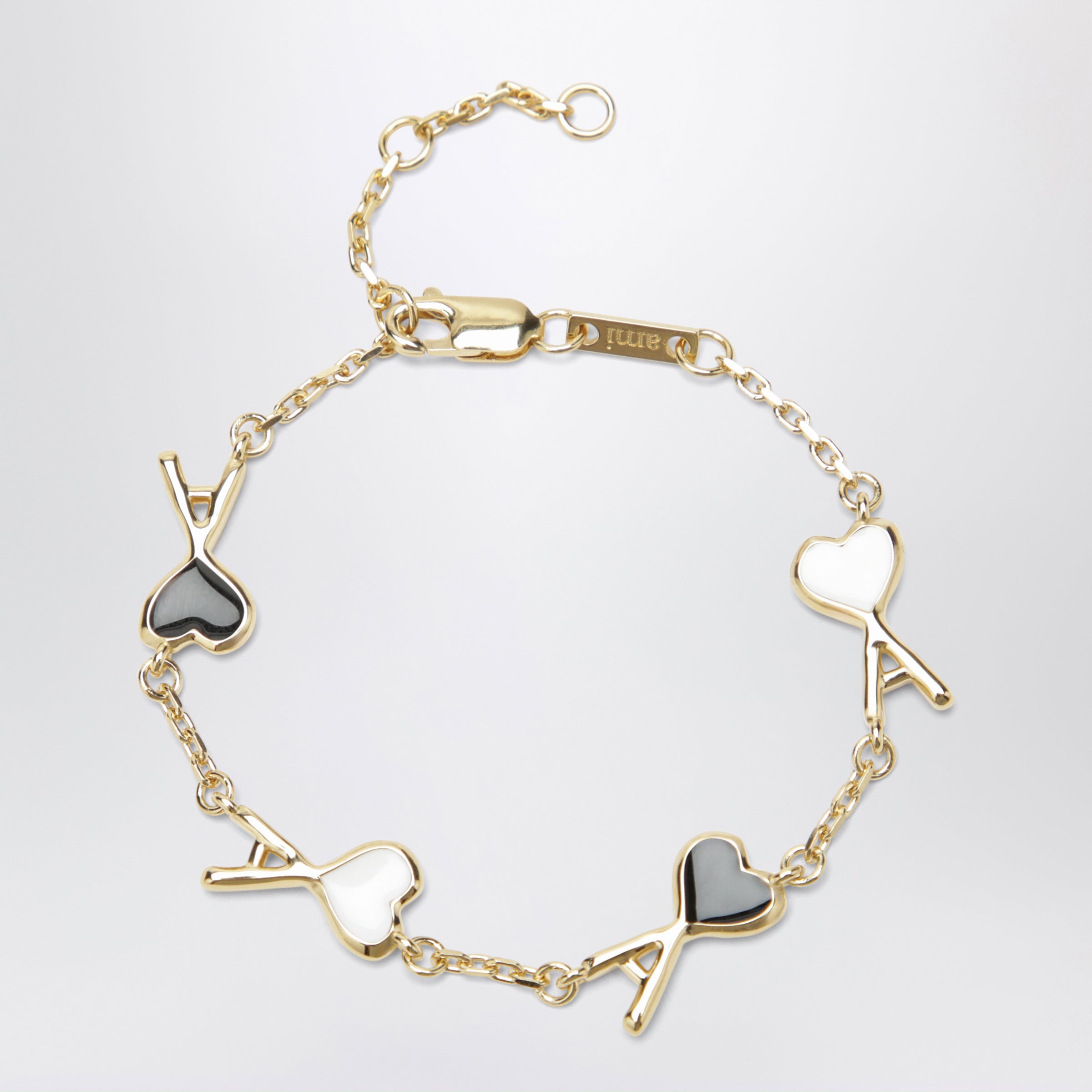 Ami Paris Gold/black/white Ami de Coeur bracelet | TheDoubleF