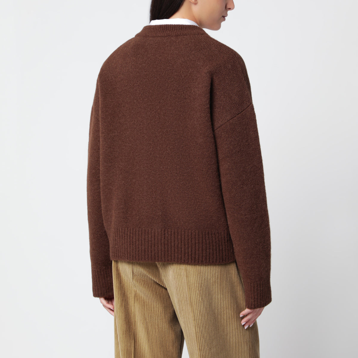 Brown Ami de Coeur cardigan in alpaca blend