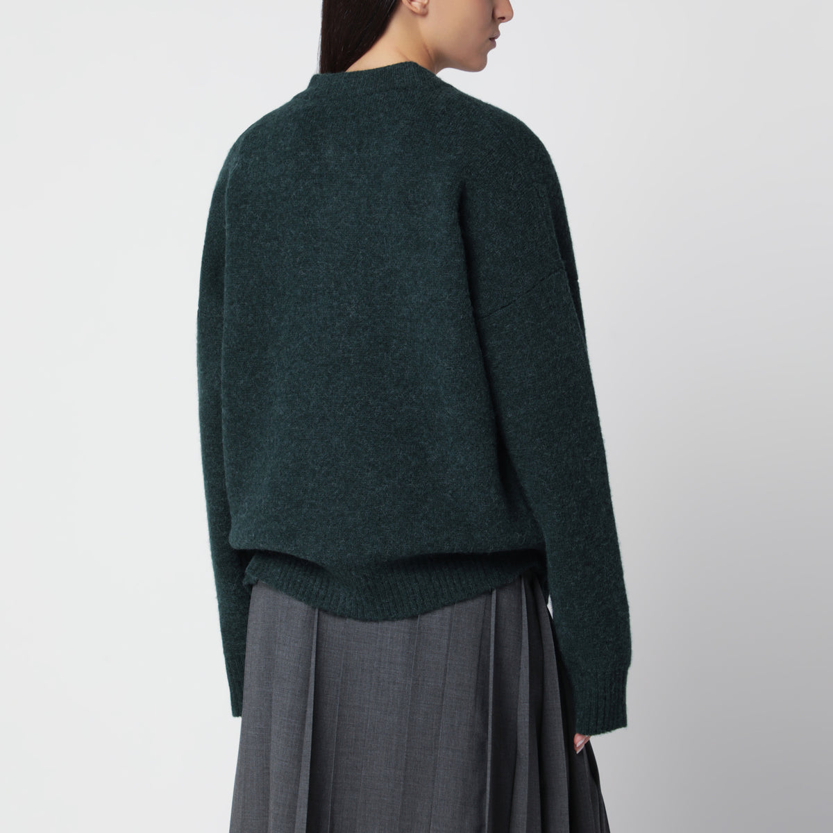 Flaschengrüner Ami de Coeur Cardigan aus Wollmischung