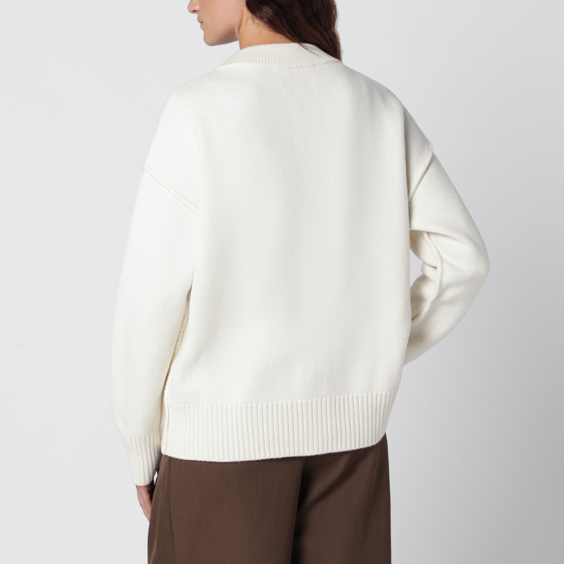 White Ami De Coeur merino wool cardigan