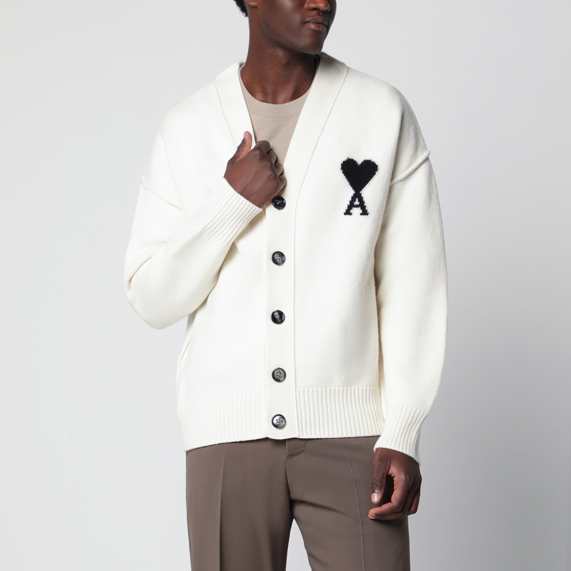 White Ami de Coeur wool cardigan