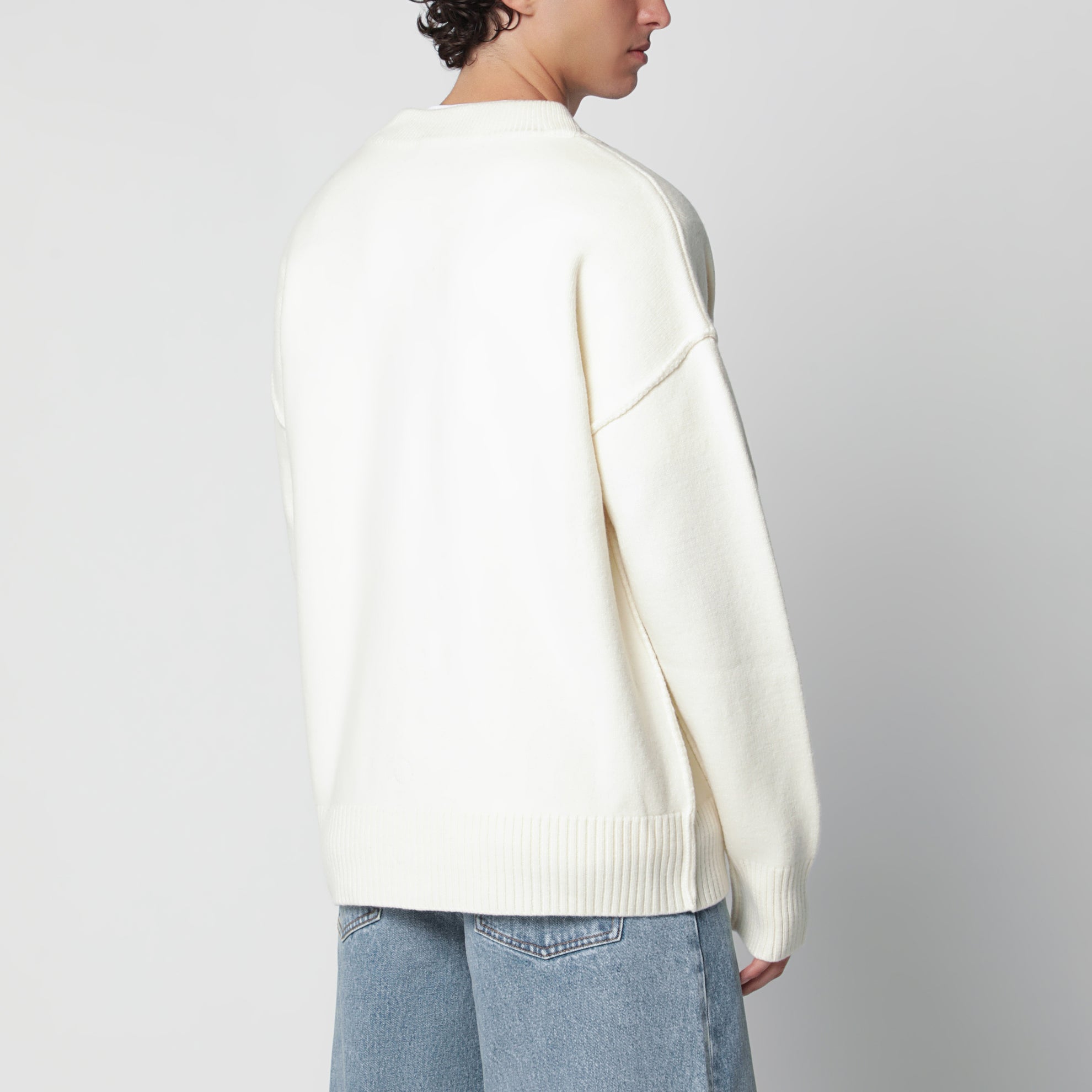 Cardigan Ami De Coeur bianco in lana