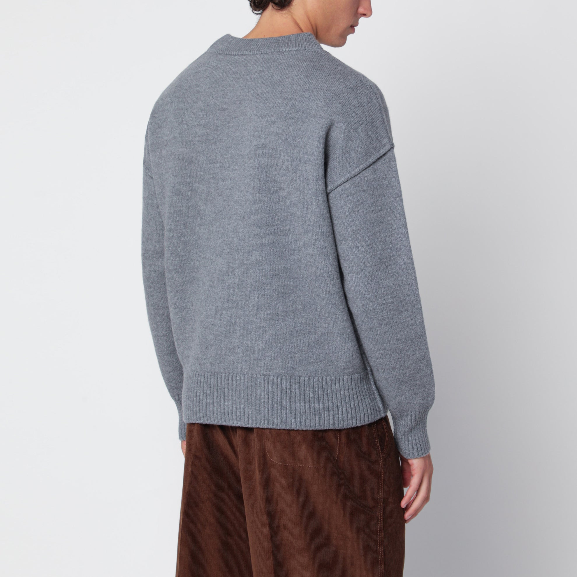 Cardigan Ami De Coeur gris en laine mérinos