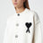 Cardigan Ami De Coeur bianco in lana