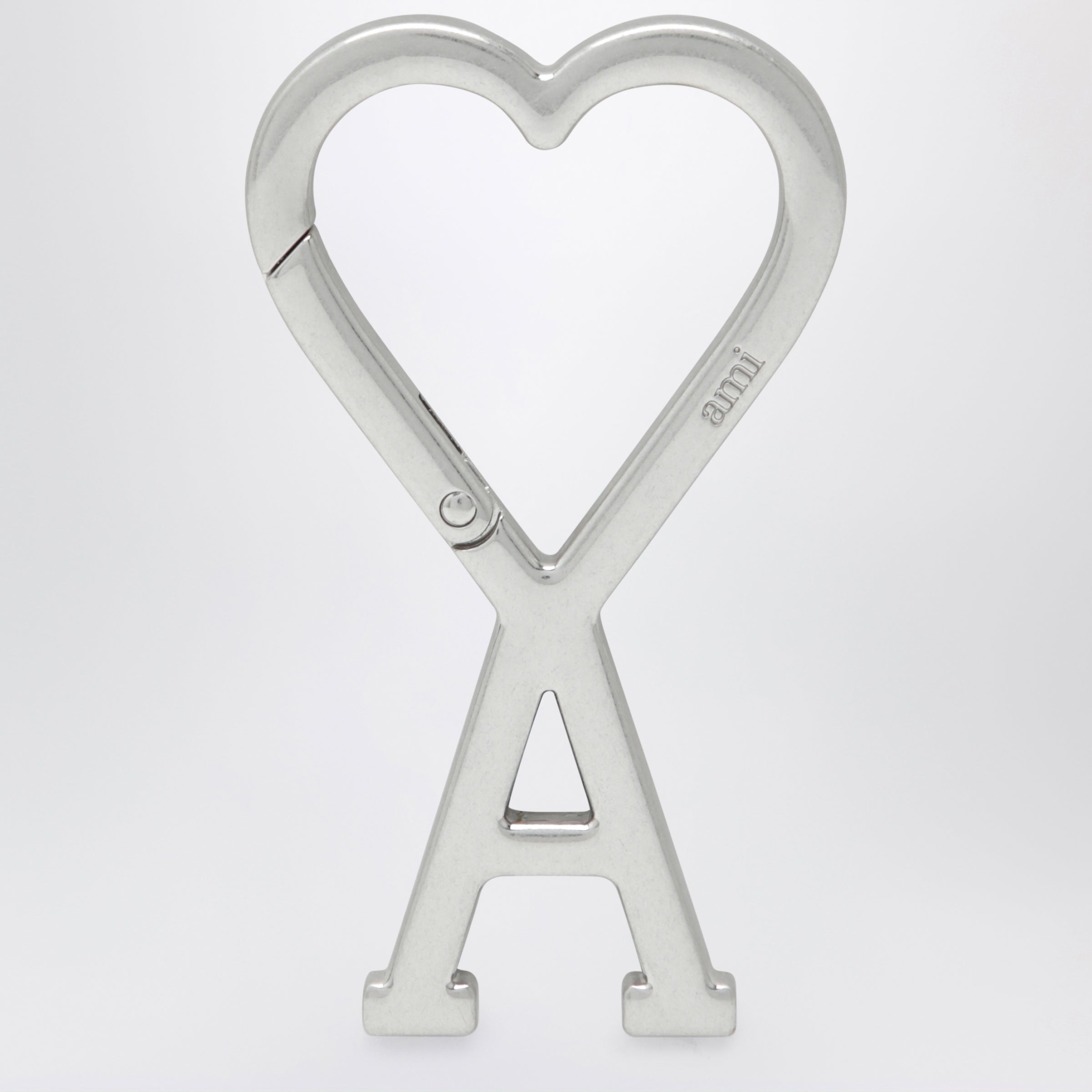 C*E様 ami paris キーホルダー Ami Paris Ami de Cœur carabiner keyring in metal, silver | TheDoubleF