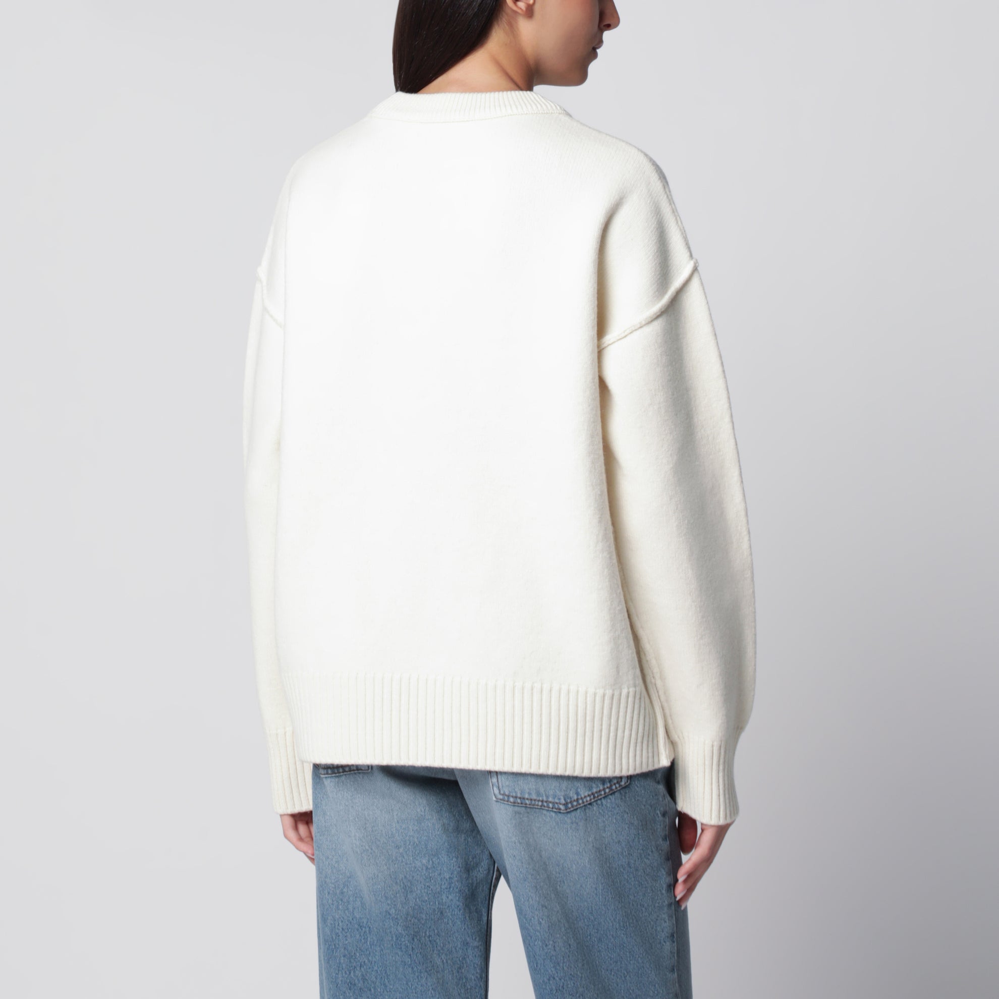 Ami de Coeur Pullover aus weißer Schurwolle