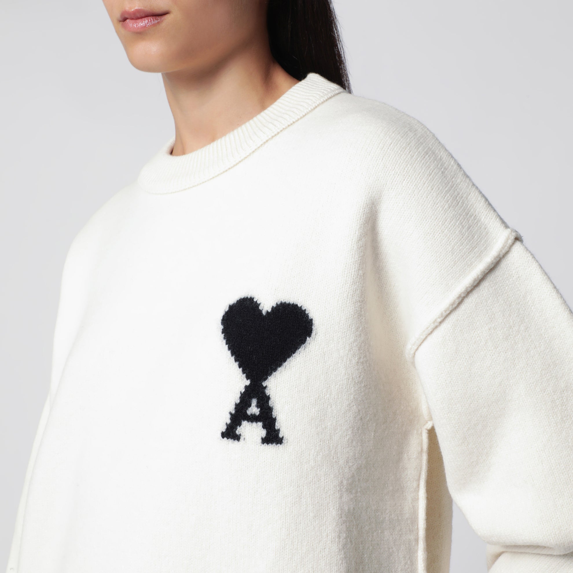 Ami de Coeur Pullover aus weißer Schurwolle