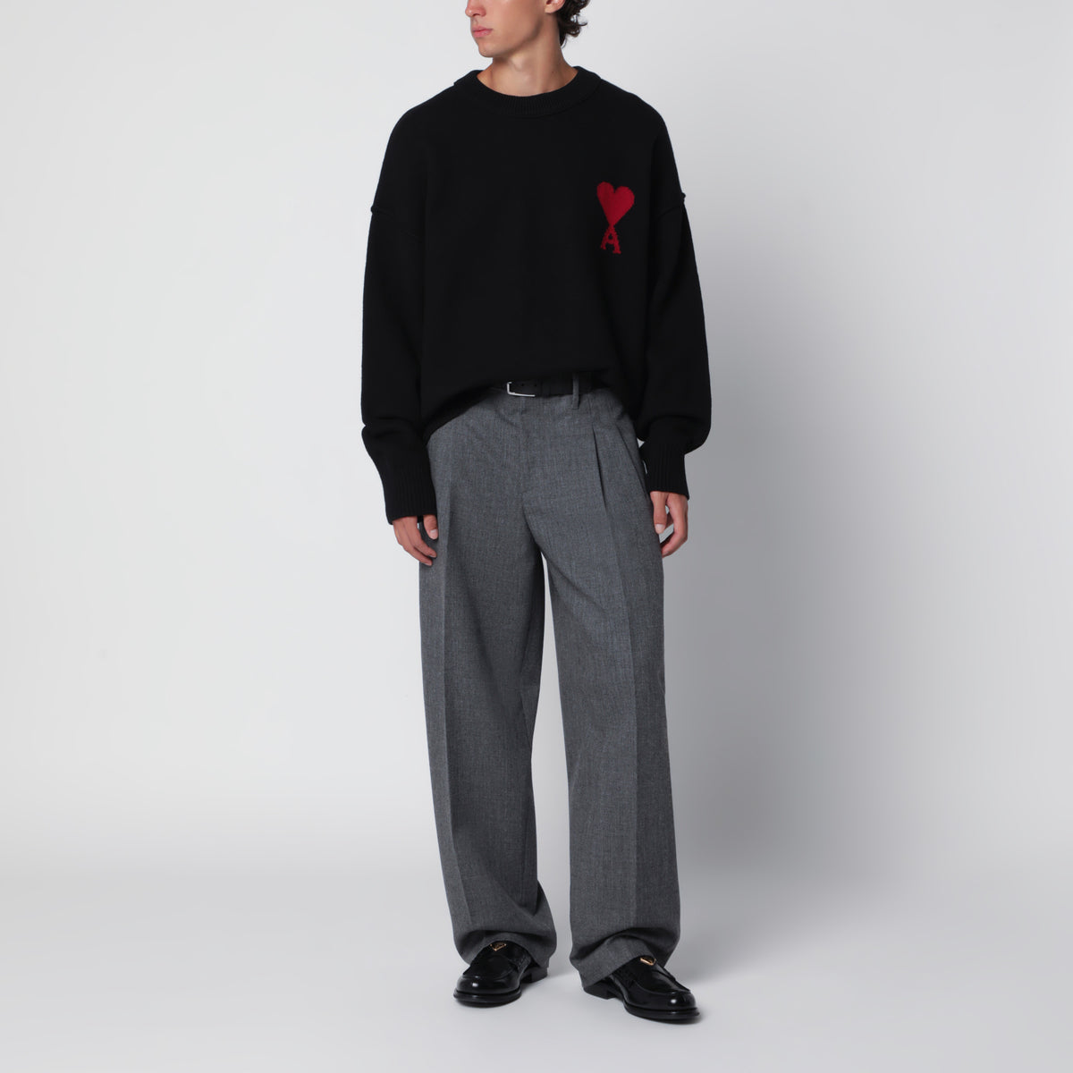 Schwarzer Wollpullover Ami De Coeur