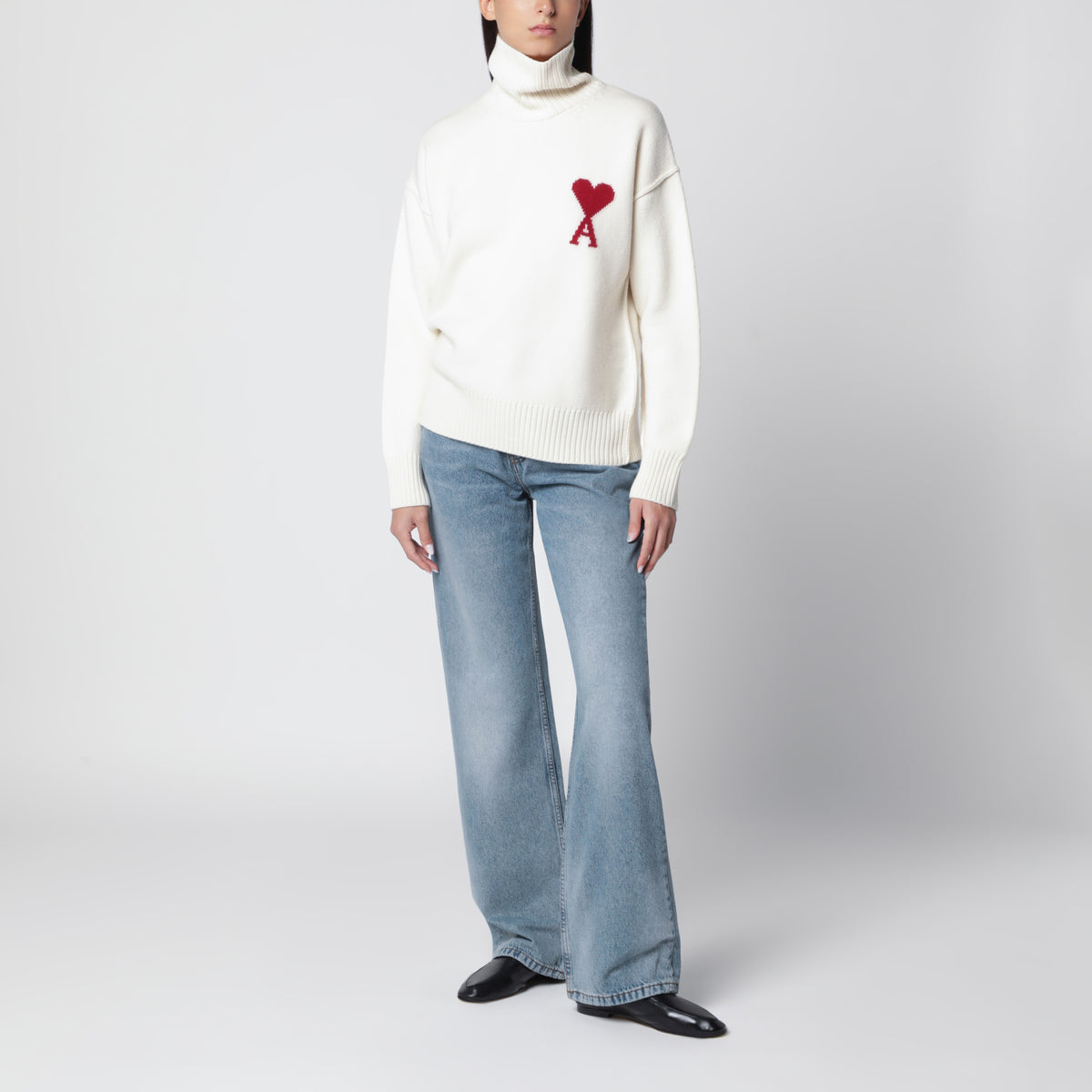 Ami De Coeur white wool roll-neck jumper