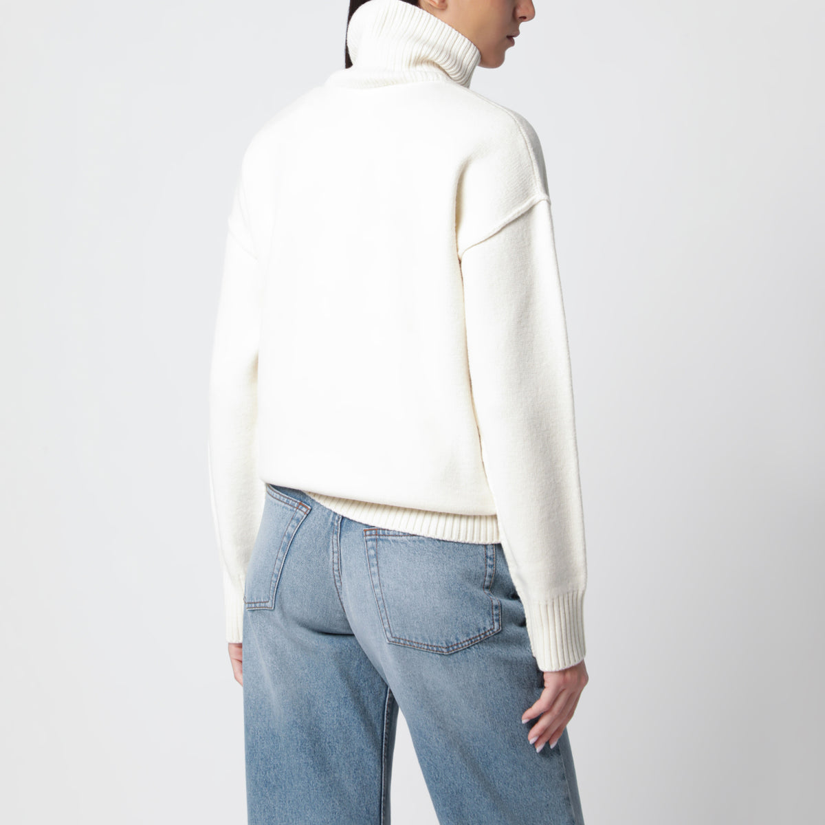 Ami De Coeur white wool roll-neck jumper