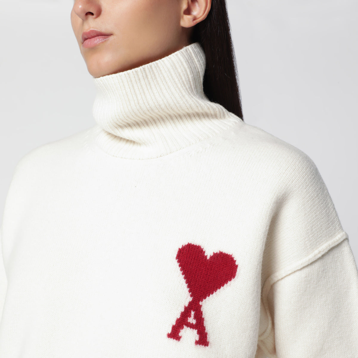 Ami De Coeur white wool roll-neck jumper