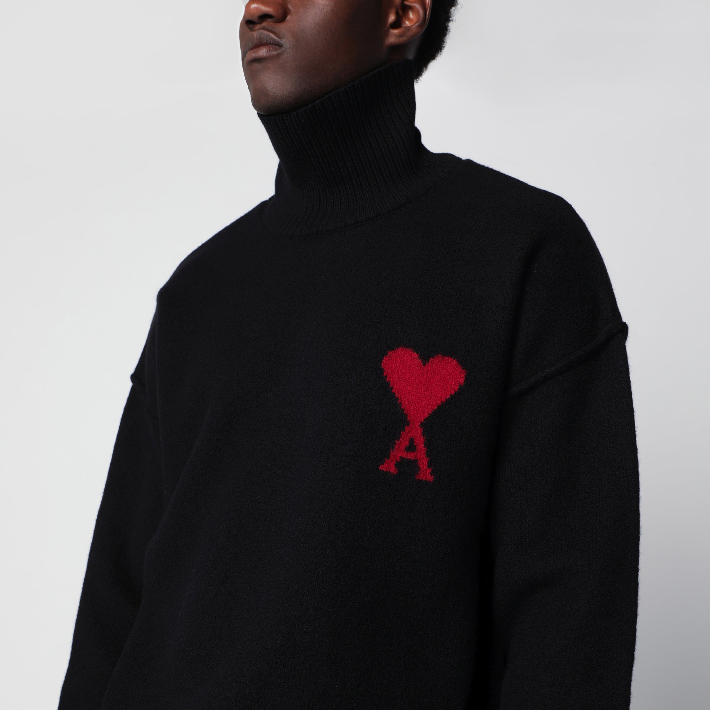 Ami Paris Black Ami de Coeur turtleneck sweater | TheDoubleF