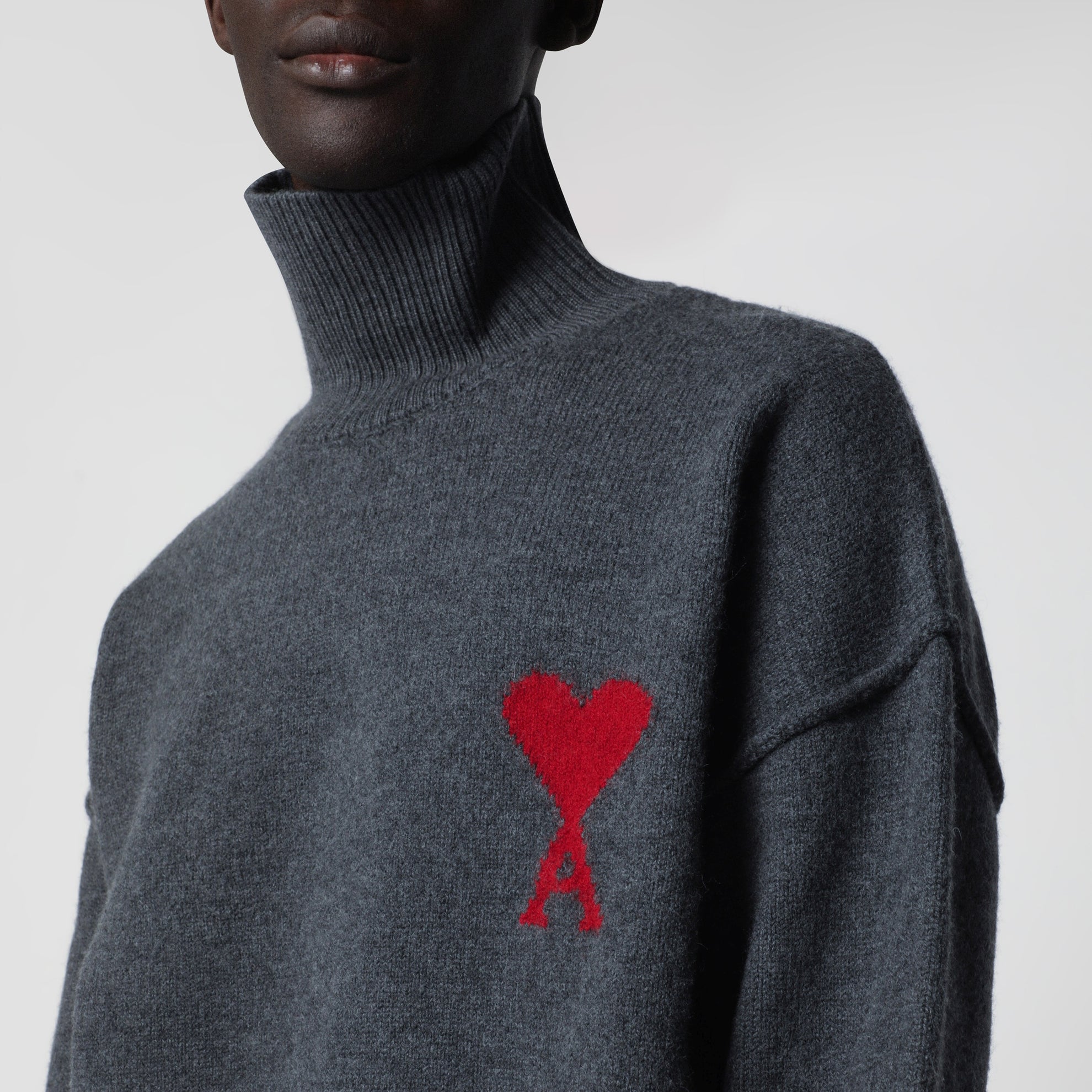Pull col roulé Ami De Coeur gris