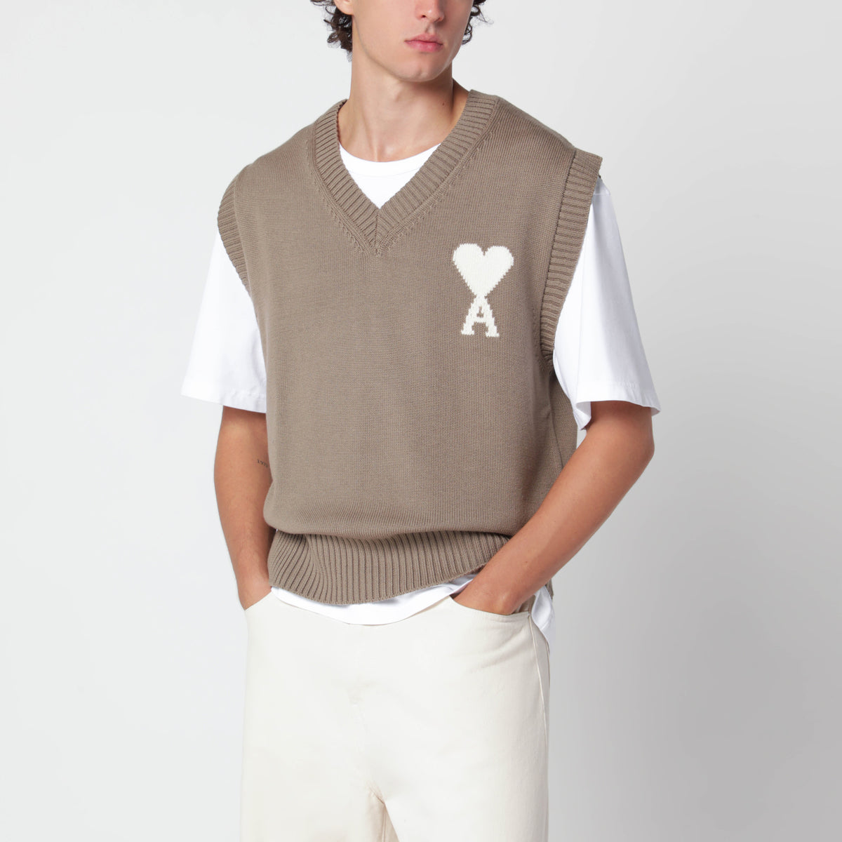 Gilet Ami De Coeur beige/écru