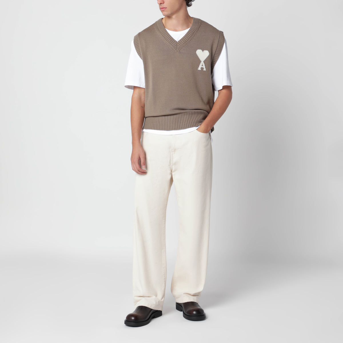 Gilet Ami De Coeur beige/écru