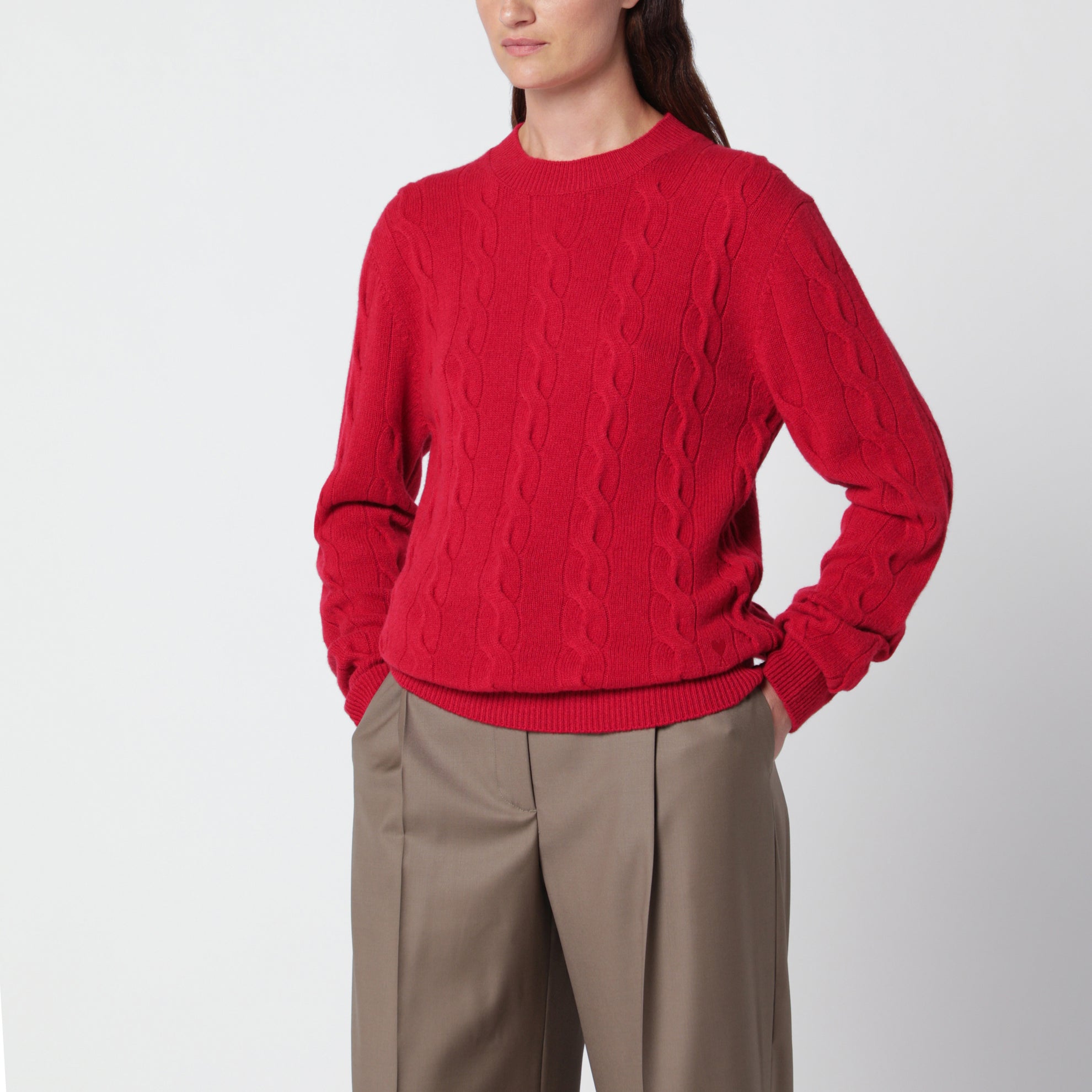 Roter Merinowollpullover
