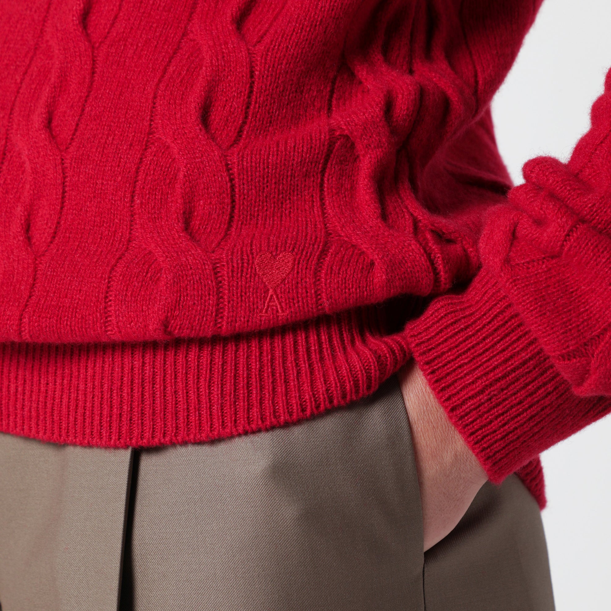 Roter Merinowollpullover