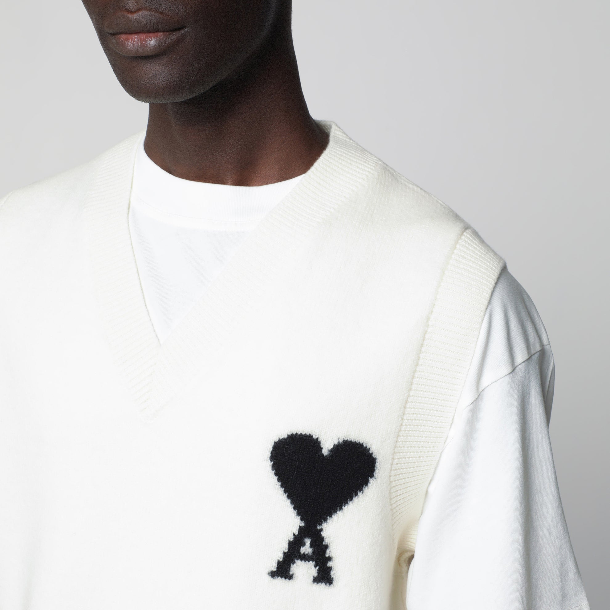 White Ami de Coeur wool vest