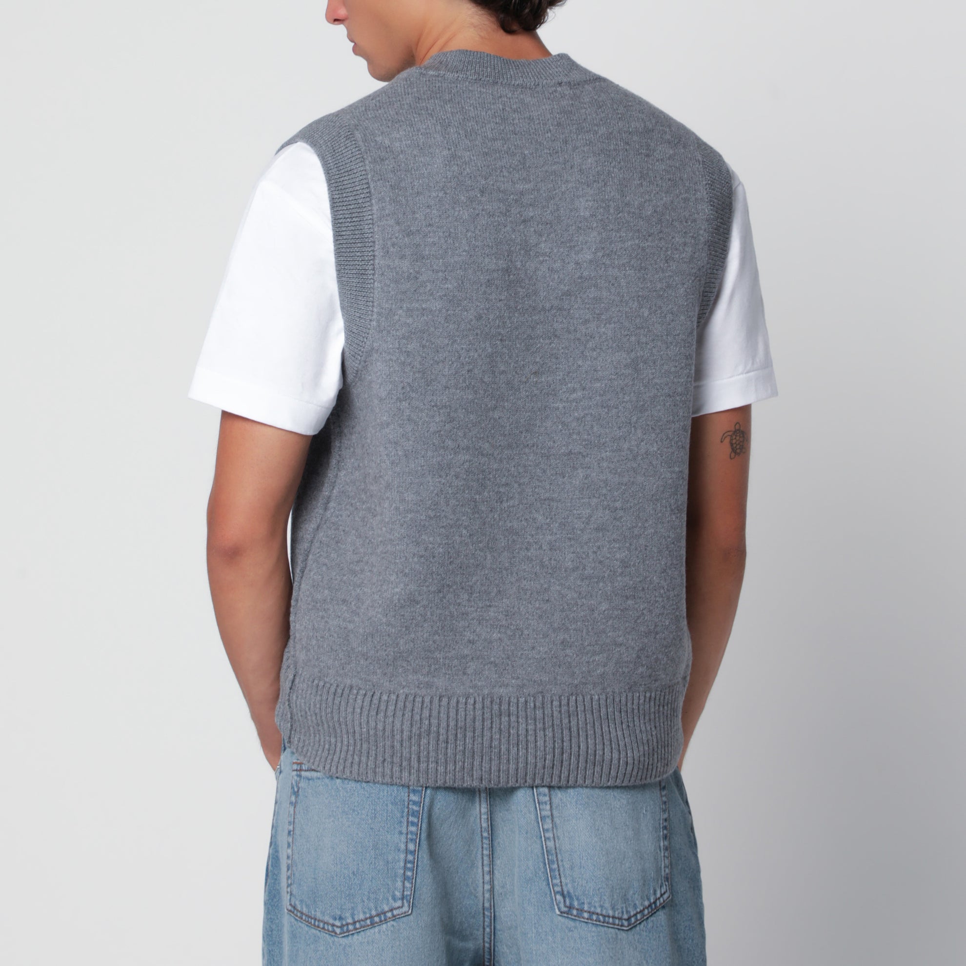 Gilet Ami de Coeur grigio in lana