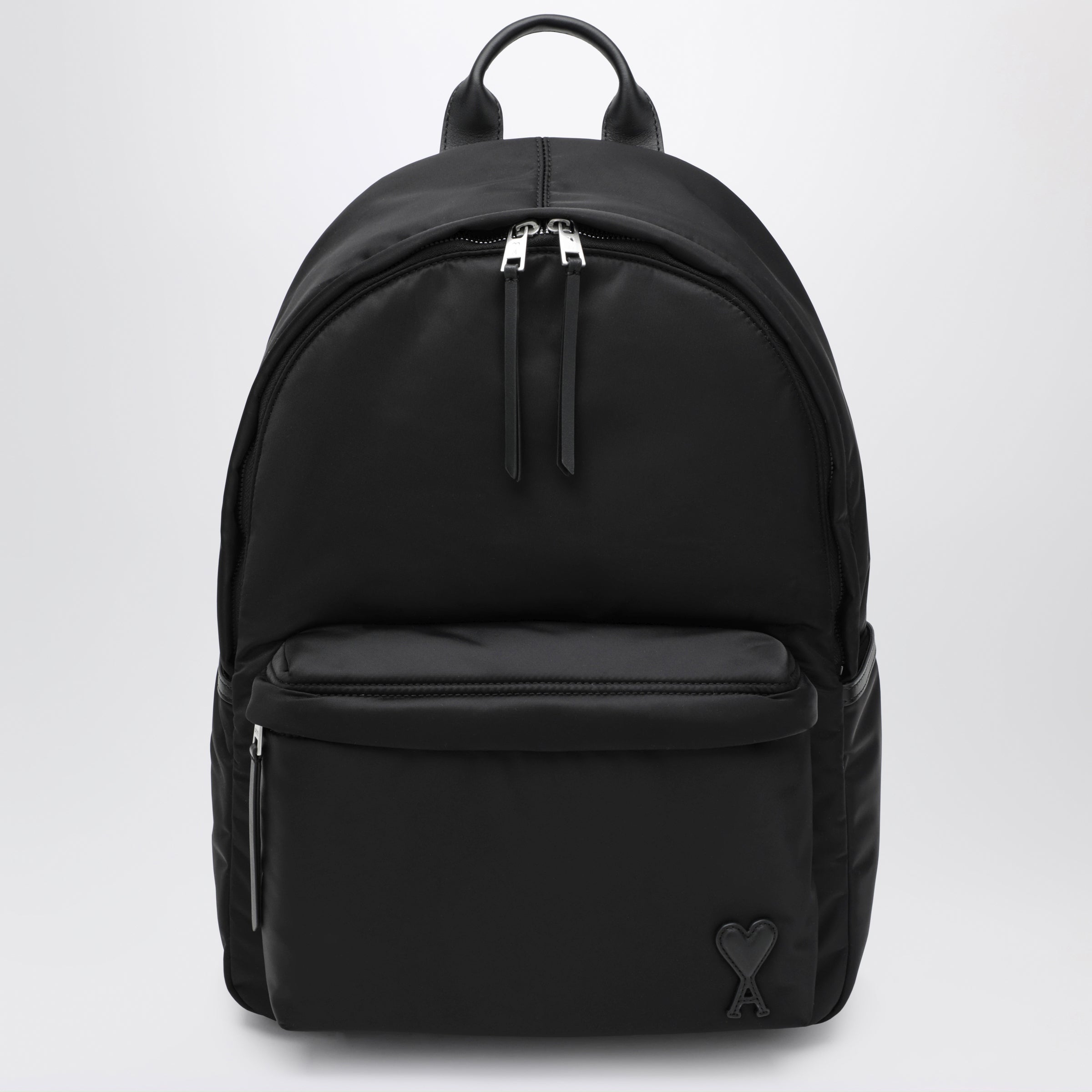 AMIPARISアミパリスami DE COEURバックパック リュックブラック Ami Paris Black Ami de Coeur backpack in nylon | TheDoubleF