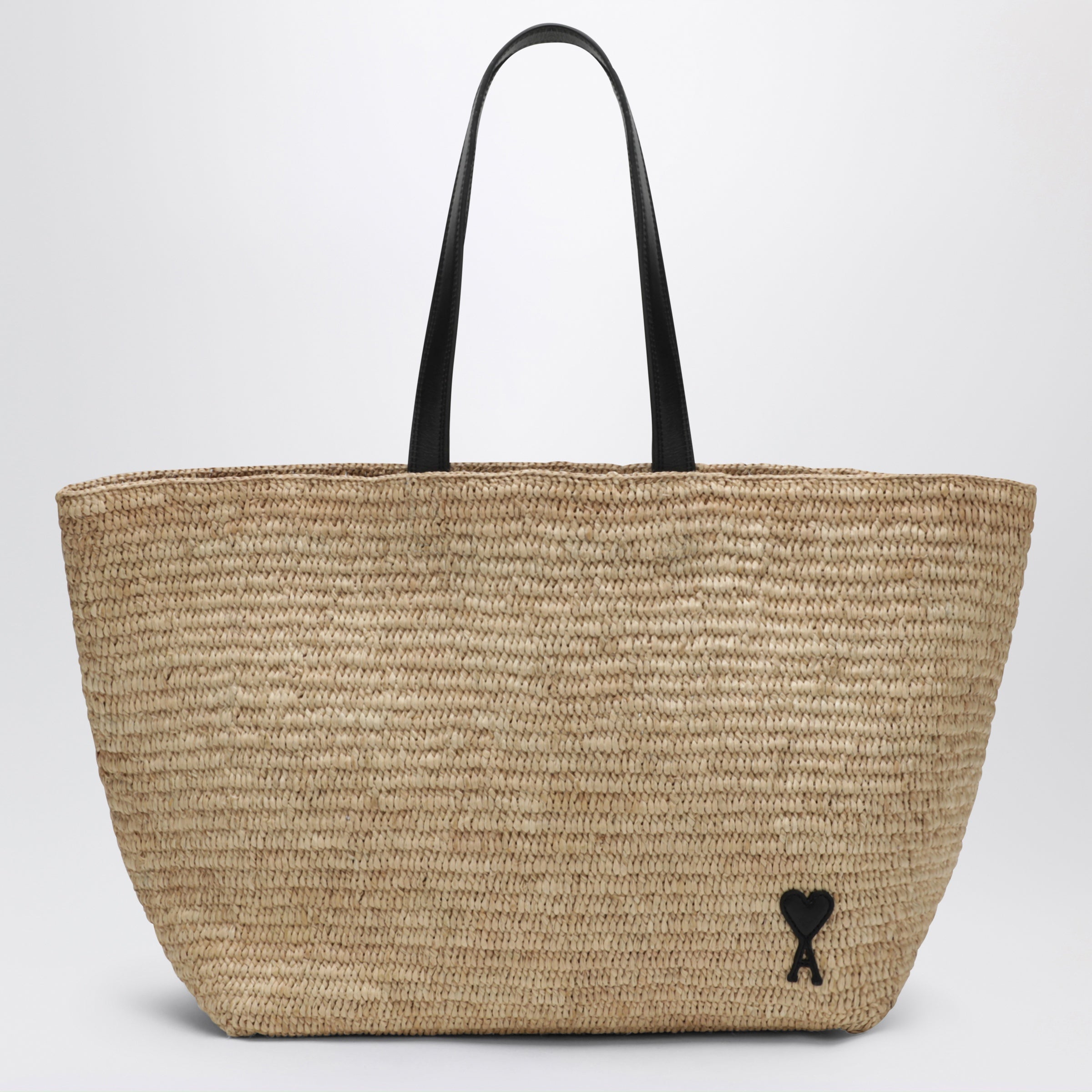 Ami Paris Ami de Coeur tote bag in raffia | TheDoubleF
