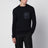 Blauer Wollpullover mit Re-Nylon-Tasche