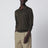 Military green combed wool polo shirt