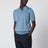 Air-force blue combed wool polo shirt