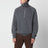 Slate grey polo sweater in wool and cashmere
