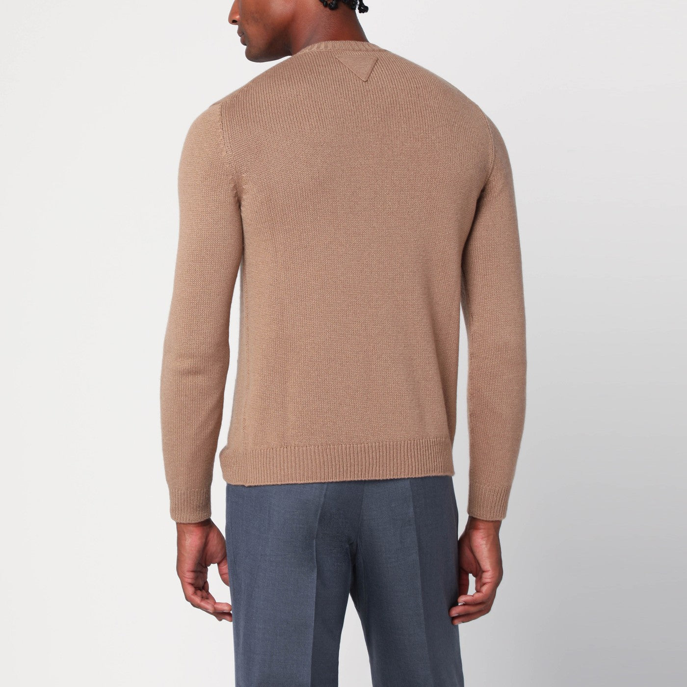 Camel-coloured cardigan in cashmere
