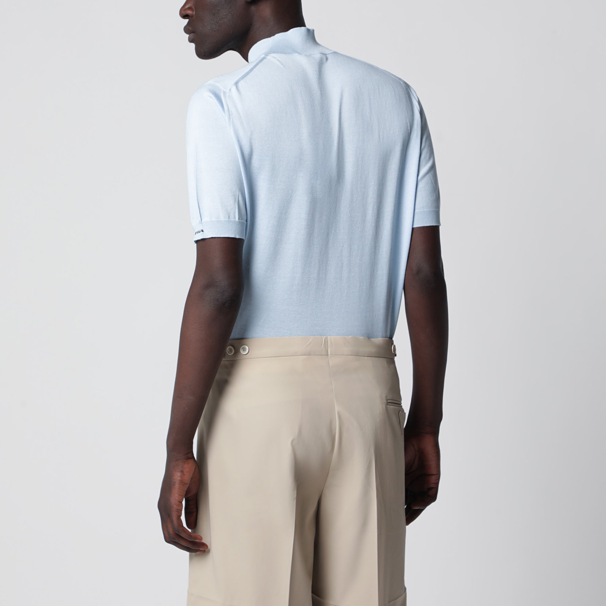 Light blue short-sleeve cotton top