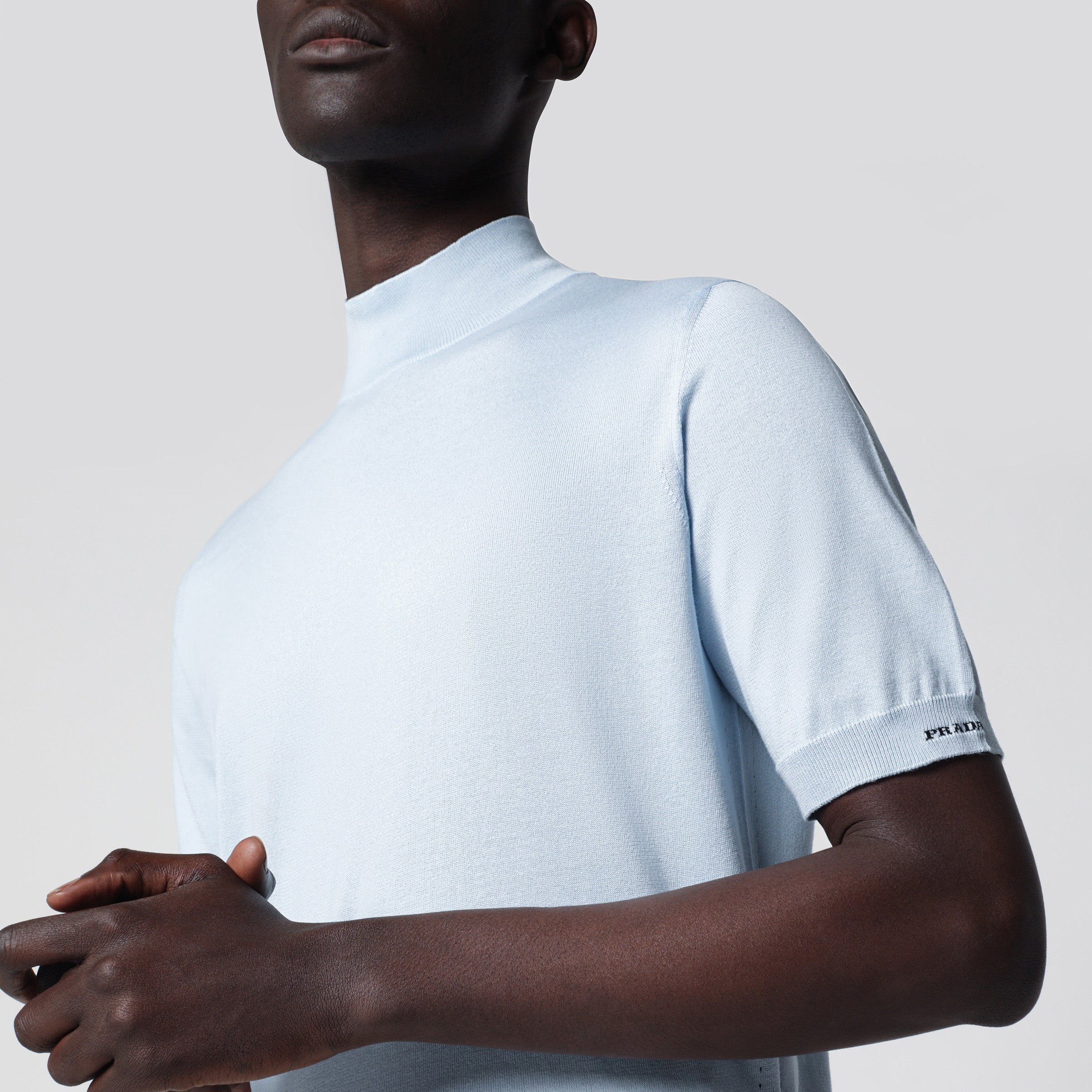Prada Light blue short-sleeve cotton top | TheDoubleF