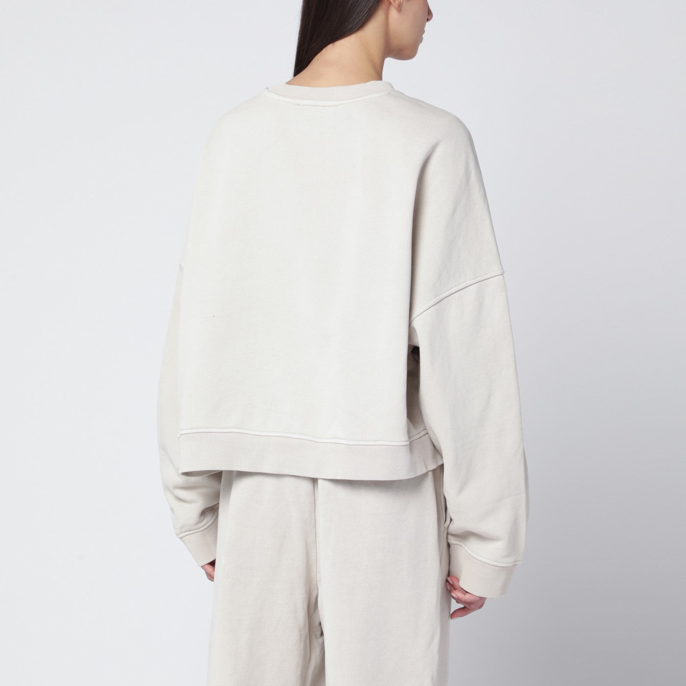 Felpa girocollo ampia bianca