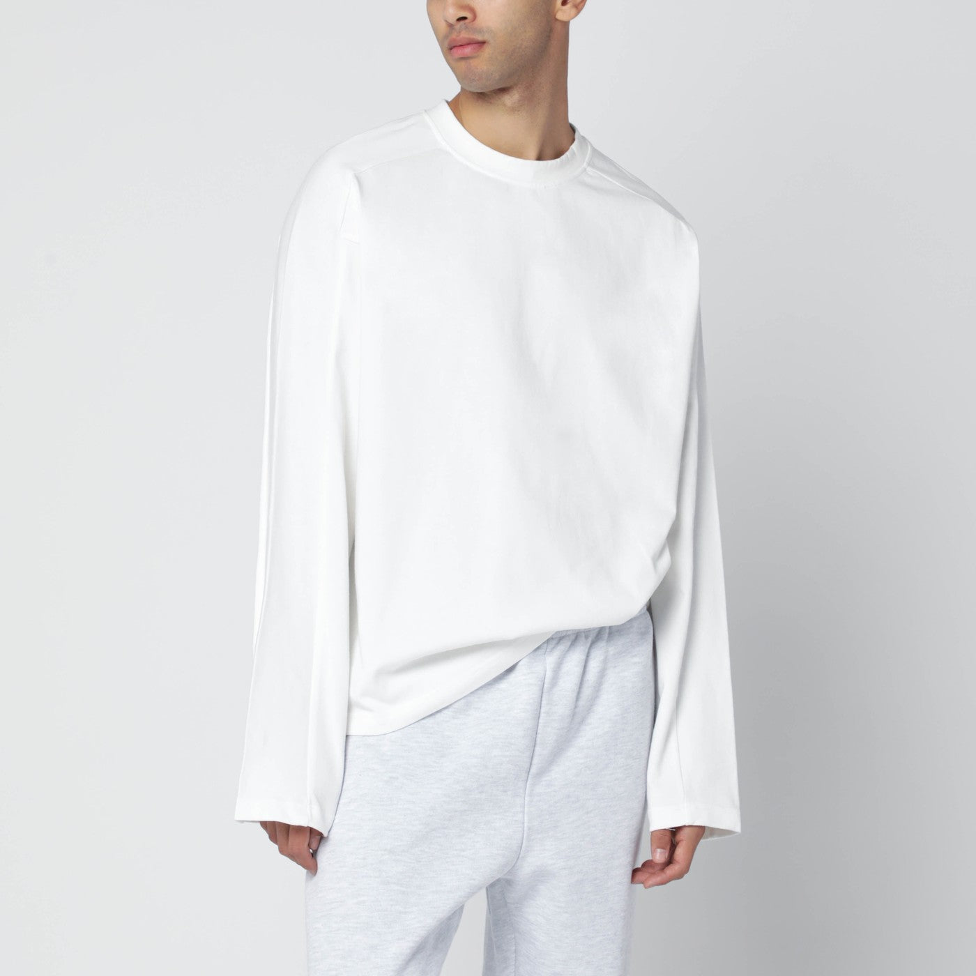 White long-sleeve top