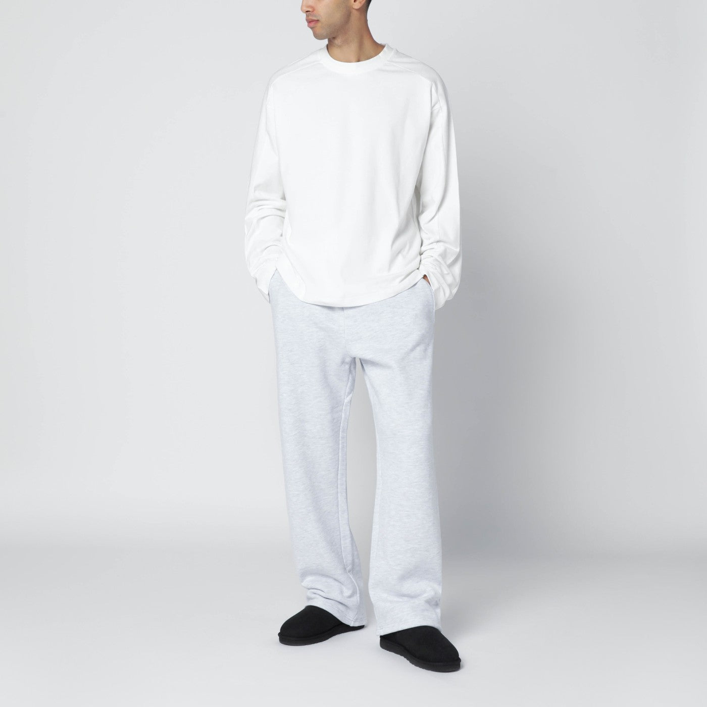 White long-sleeve top