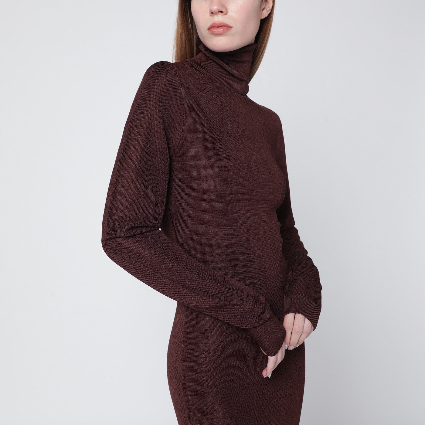 Abito dolcevita marrone