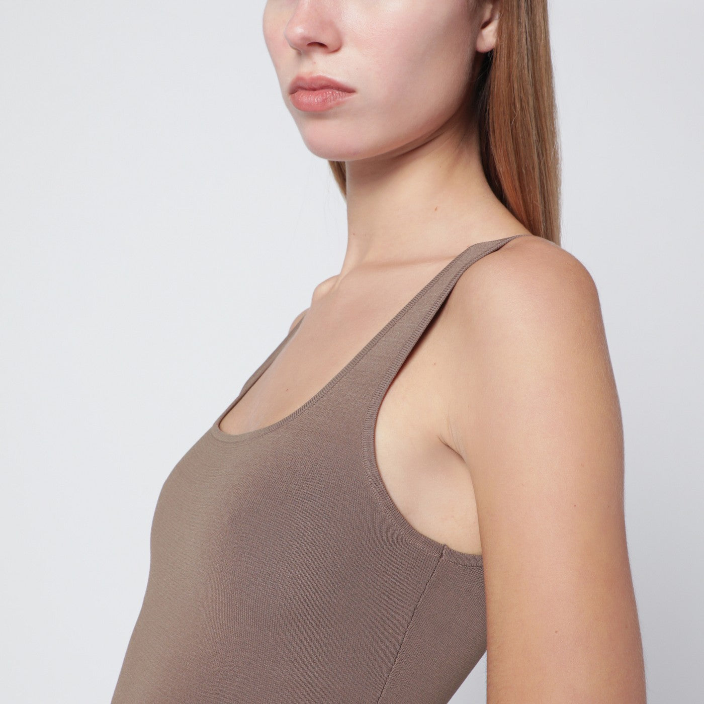 Light brown viscose-blend top