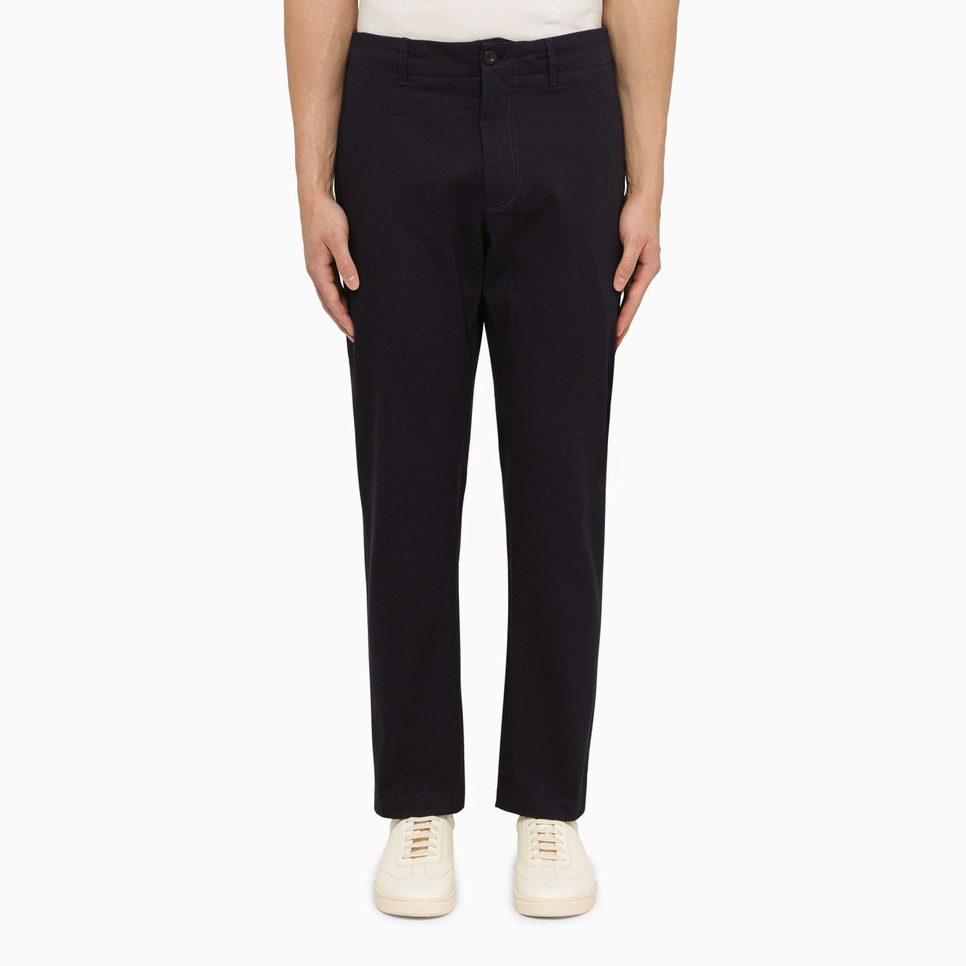 Regular blue navy cotton trousers