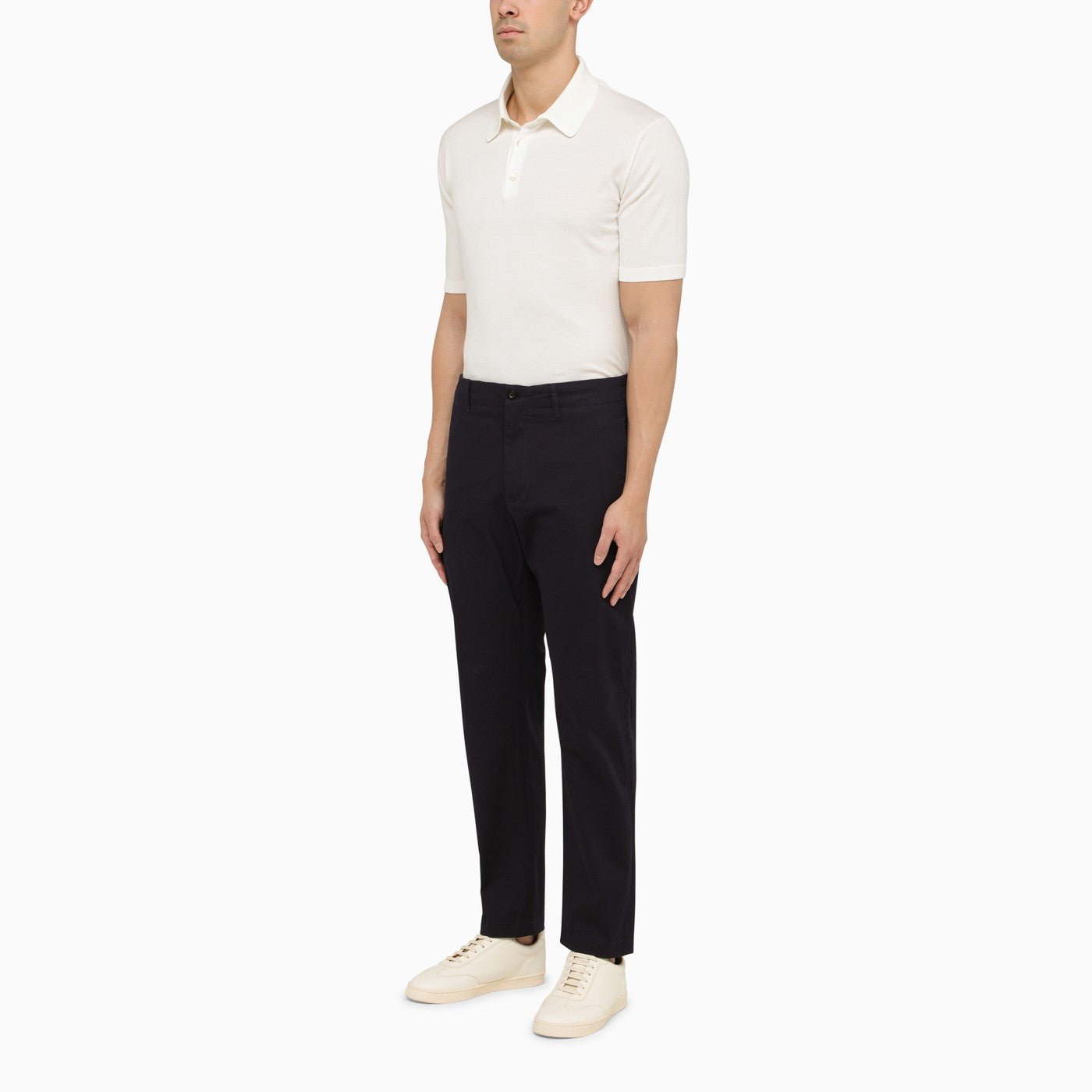 Regular blue navy cotton trousers