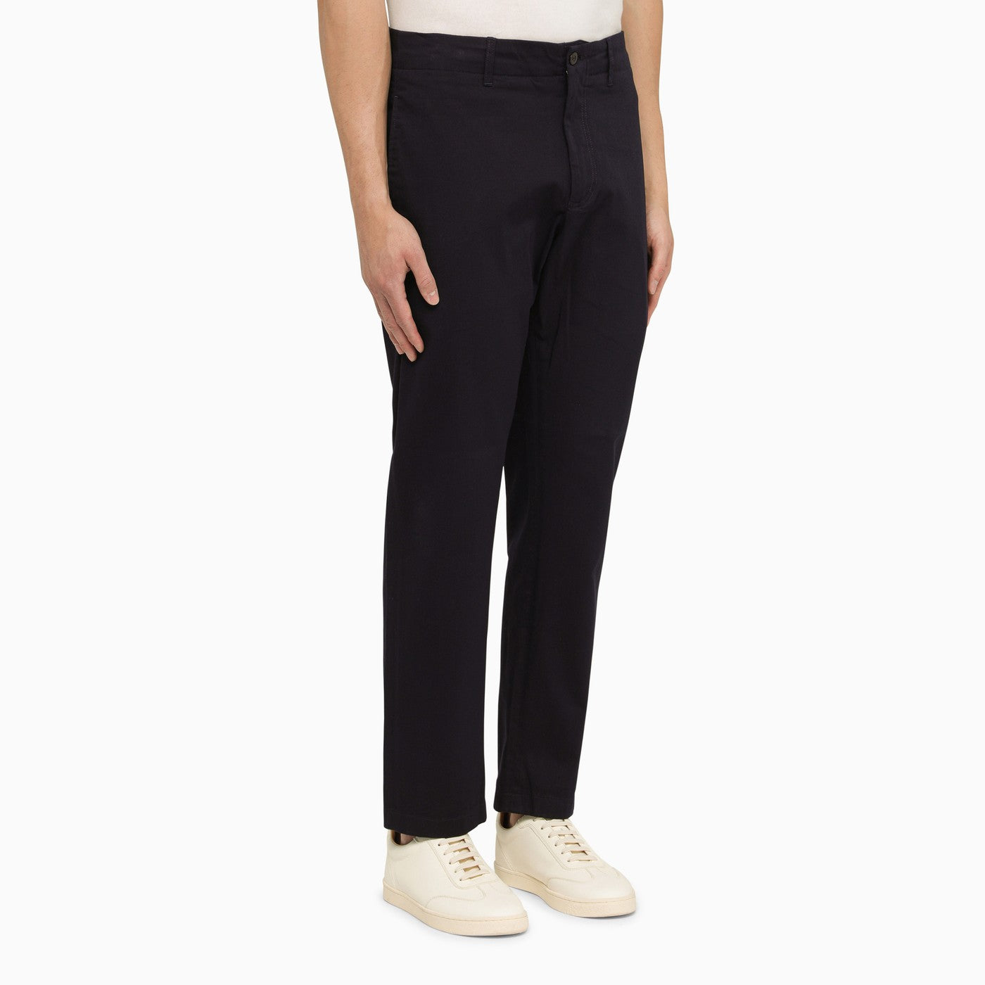 Regular blue navy cotton trousers