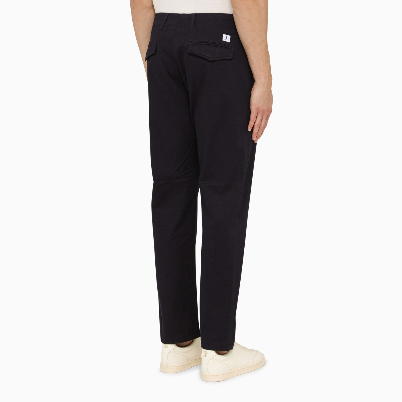 Regular blue navy cotton trousers
