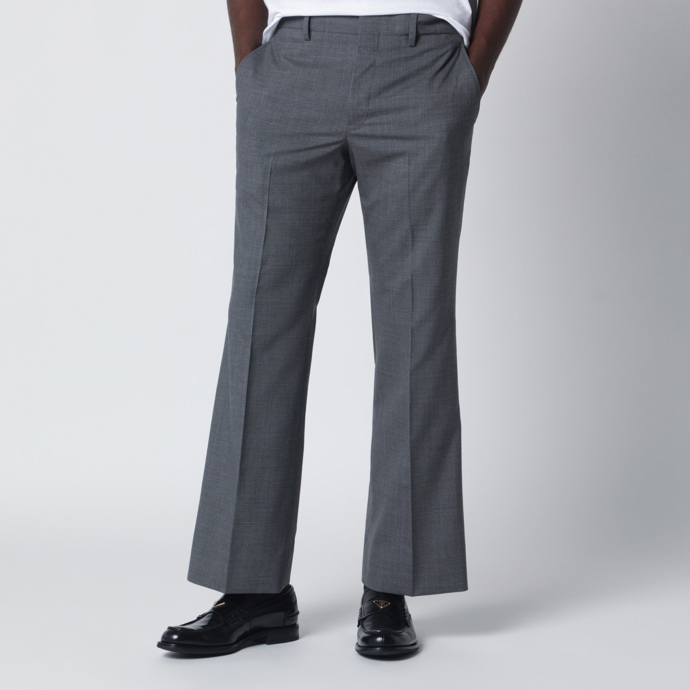 Prada Grey flared wool trousers | TheDoubleF