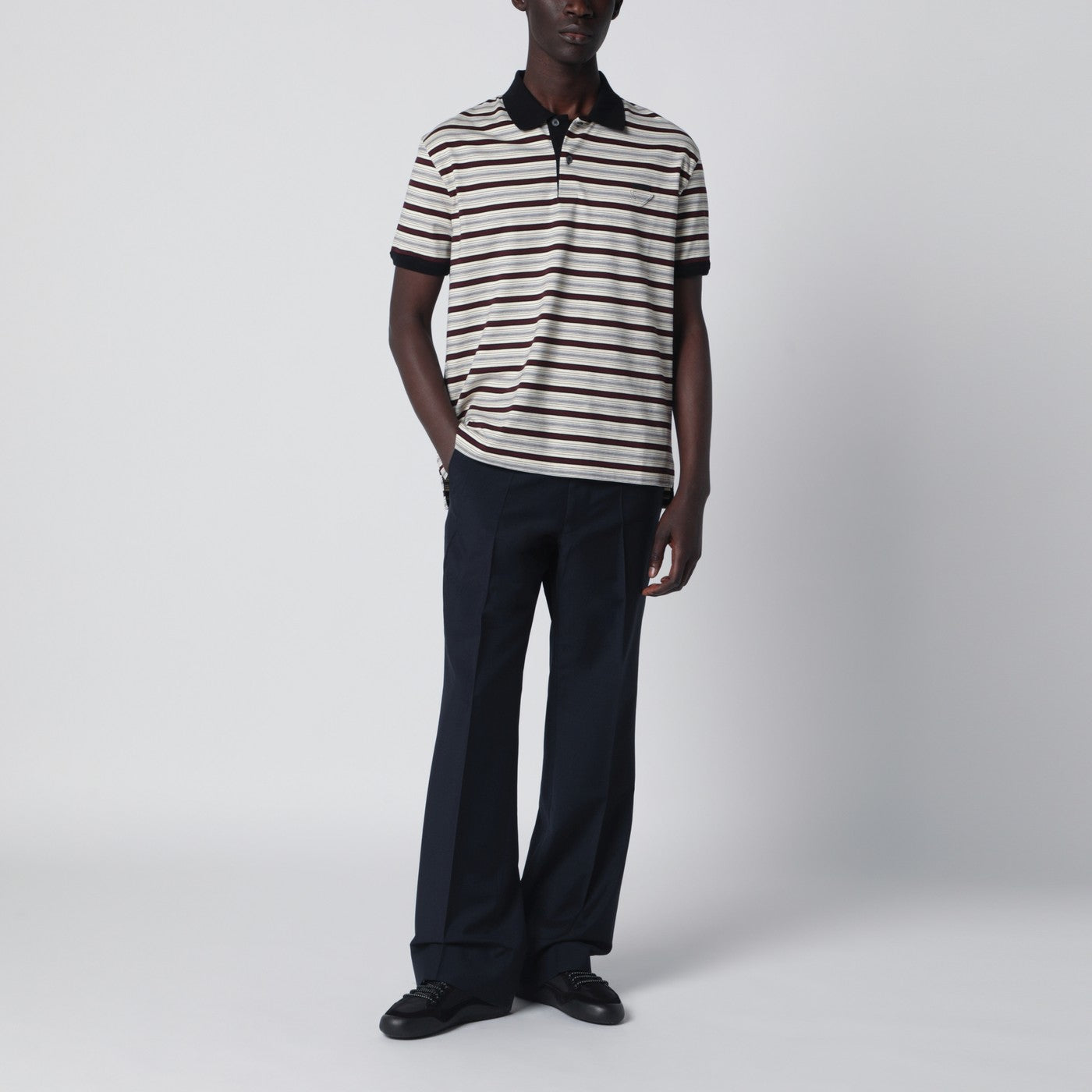 Blue wool and mohair trousers