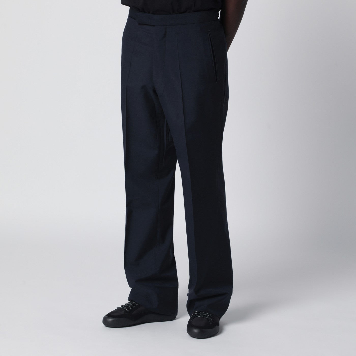 Blue wool and mohair trousers